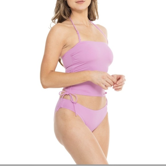 Roxy Other - NWT Roxy Bandeau Crop Swim Top & Hipster Bottoms Set Large / XL Swimsuit 2 piece